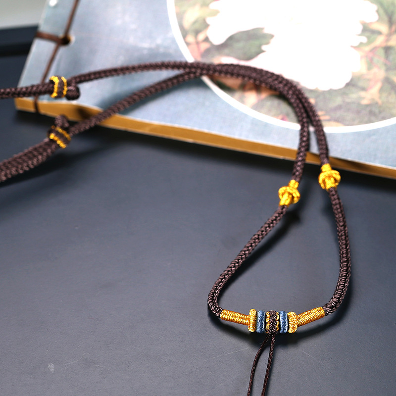 手工编织百搭项链绳八股辫编绳毛衣链蜜蜡吊坠绳平安扣挂脖绳子女