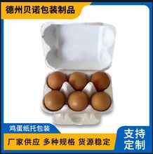 6枚纸浆鸡蛋盒蛋托土鸡蛋包装盒纸浆模塑一次性蛋托可降解纸蛋盒