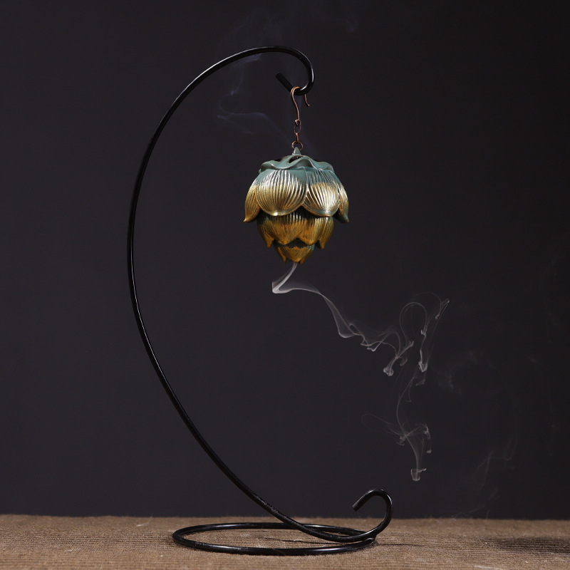 沉香倒流香摆件家用吊挂香囊球香球镂空檀香炉倒流香炉禅意香薰炉