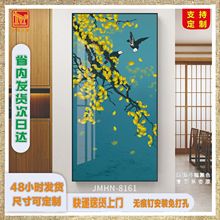 中式花鸟钢化晶瓷画入户玄关装饰画新中式走廊过道楼梯客厅背景花