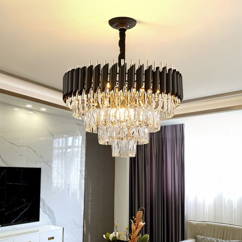 Light Luxury Chandelier Lamp in the Living Room Crystal Chandelier High-End Atmospheric Restaurant Lighting Simple Post-Modern New Bedroom Lamps