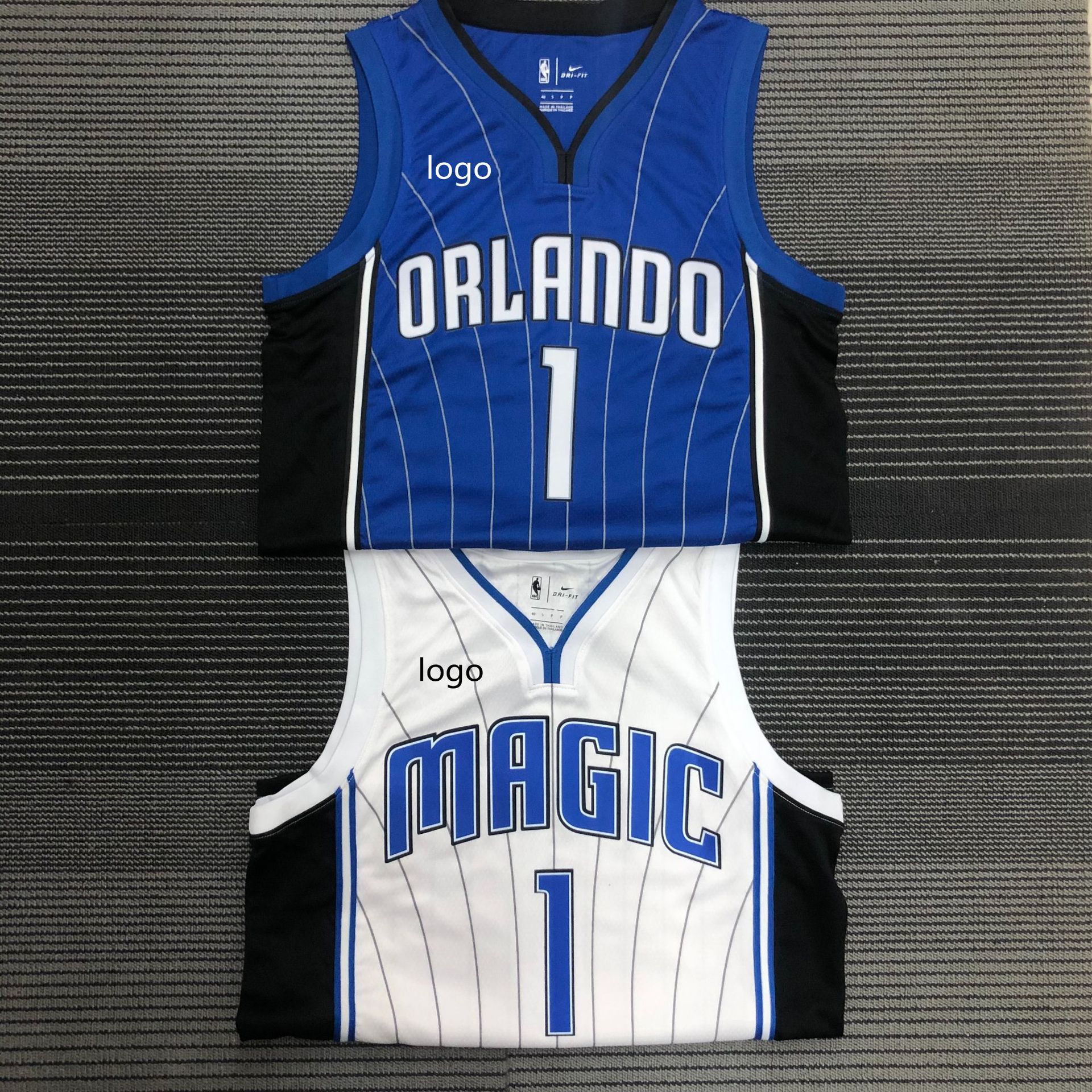 魔术队 白色 蓝色1号 麦迪篮球服无袖背心nba球衣一件代发