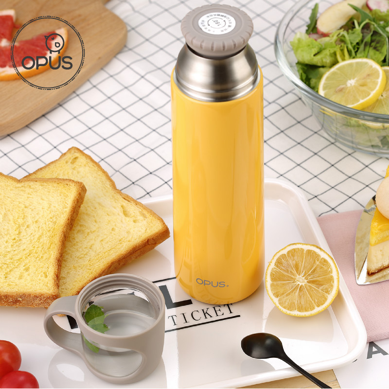 opus保温杯男女学生水杯便携户外儿童不锈钢保温壶茶杯创意直身杯