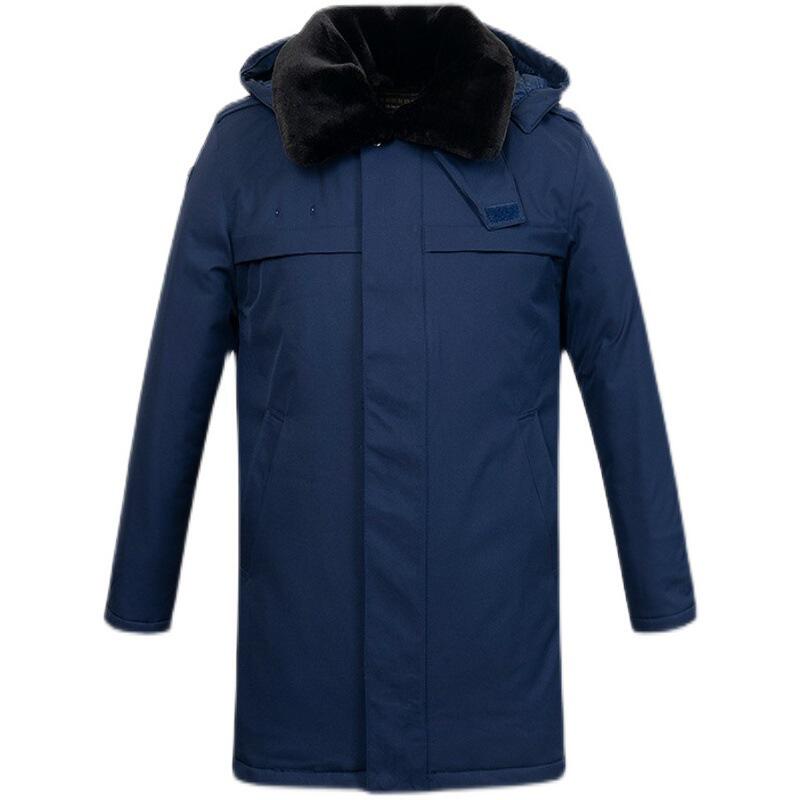 新款消防备勤大衣火焰蓝冬季防寒棉衣蓝色救援中长保暖防寒服棉袄