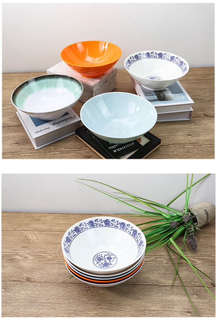 密胺螺纹面碗中式拉面碗麻辣烫碗大碗汤粉碗冒菜碗商用仿瓷餐具