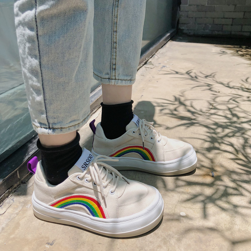 彩虹鞋帆布鞋