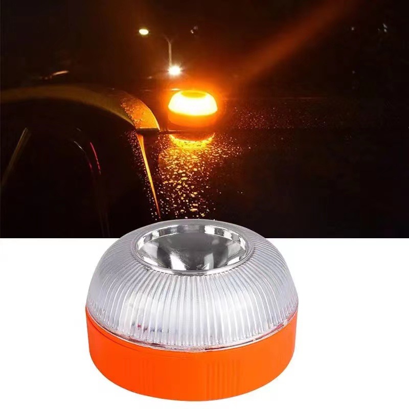 Led White Light Emergency Light Yellow Light Warning Light Traffic Flash with Battery Bottom Strong Magnetic Strobe Light