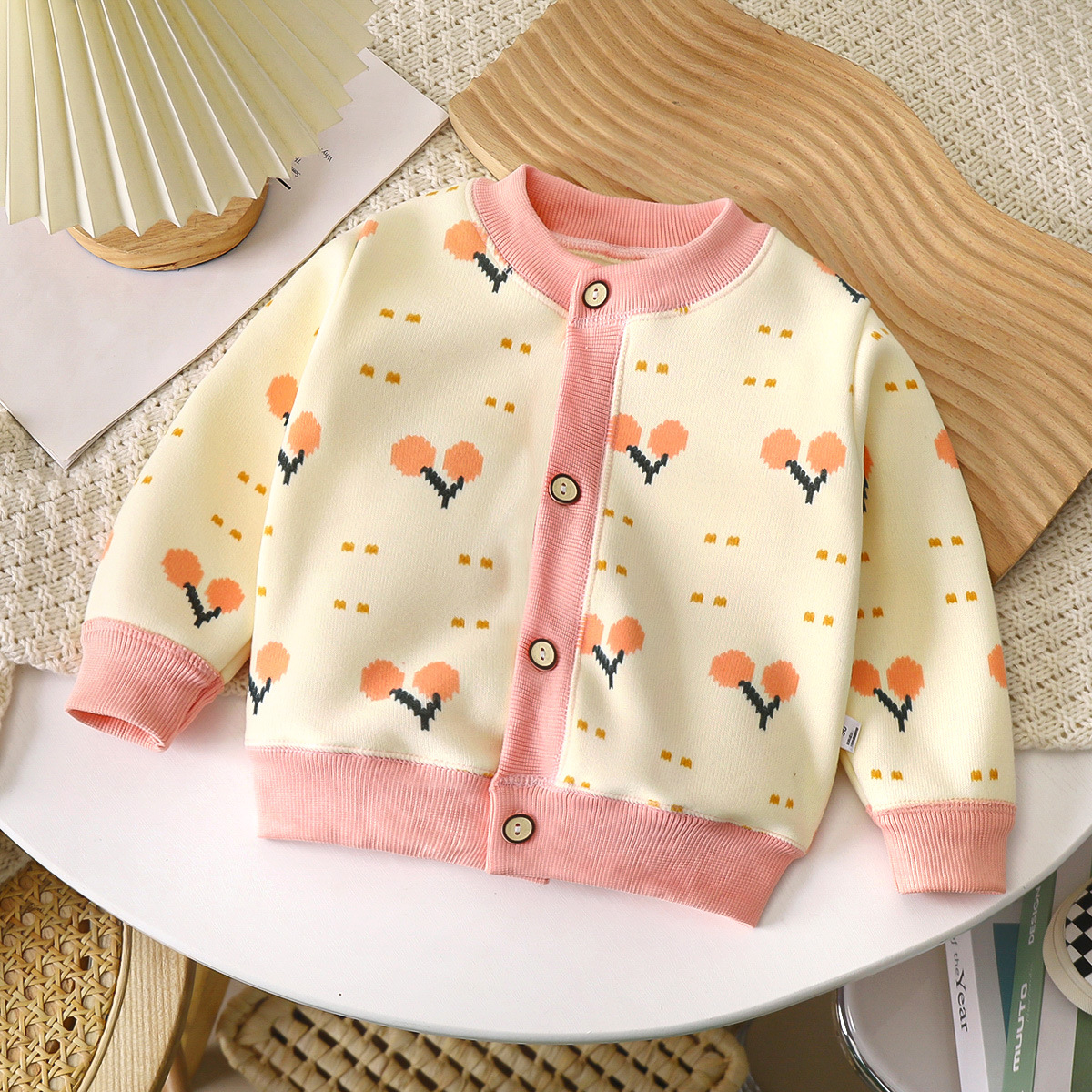 2023 Autumn and Winter New Children's All-Match Knitted Coat for Boys and Girls Keep Baby Warm Cardigan Thickened Outerwear Sweater