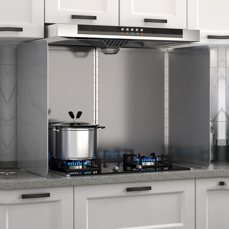 防油挡板厨房挡油板炒菜防溅油烟机隔热隔油煤气灶台不锈钢