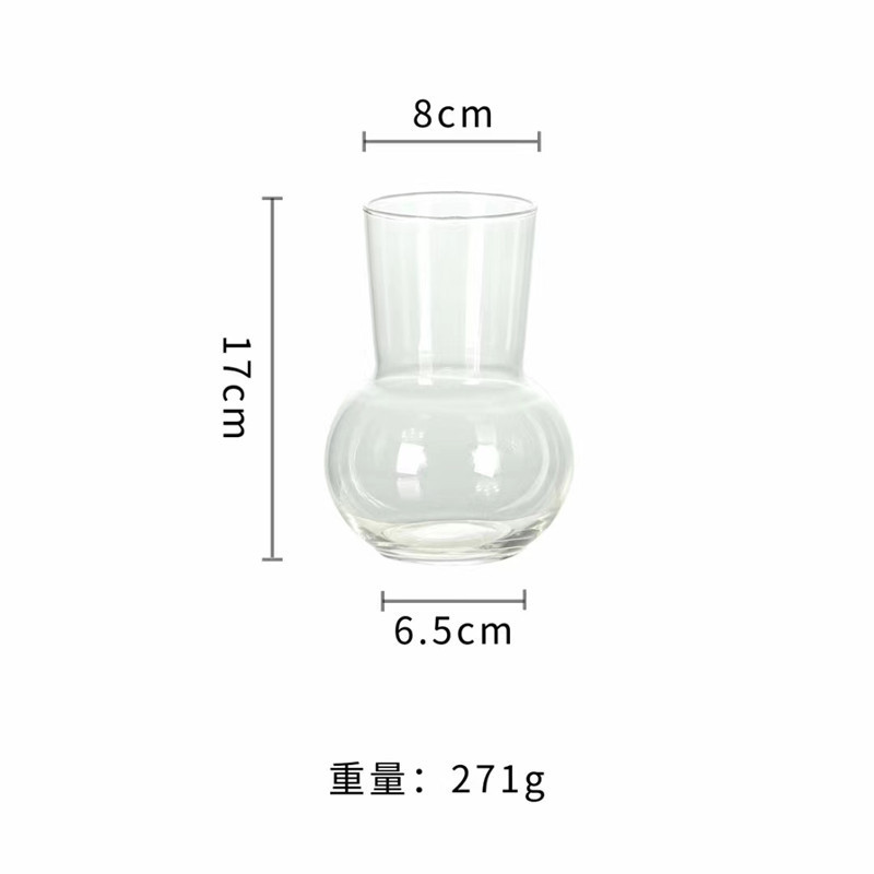 Nordic Ins Simple and Light Luxury Glass Vase Decoration Good-looking Flowers Flower Container Home Desktop Decoration Props