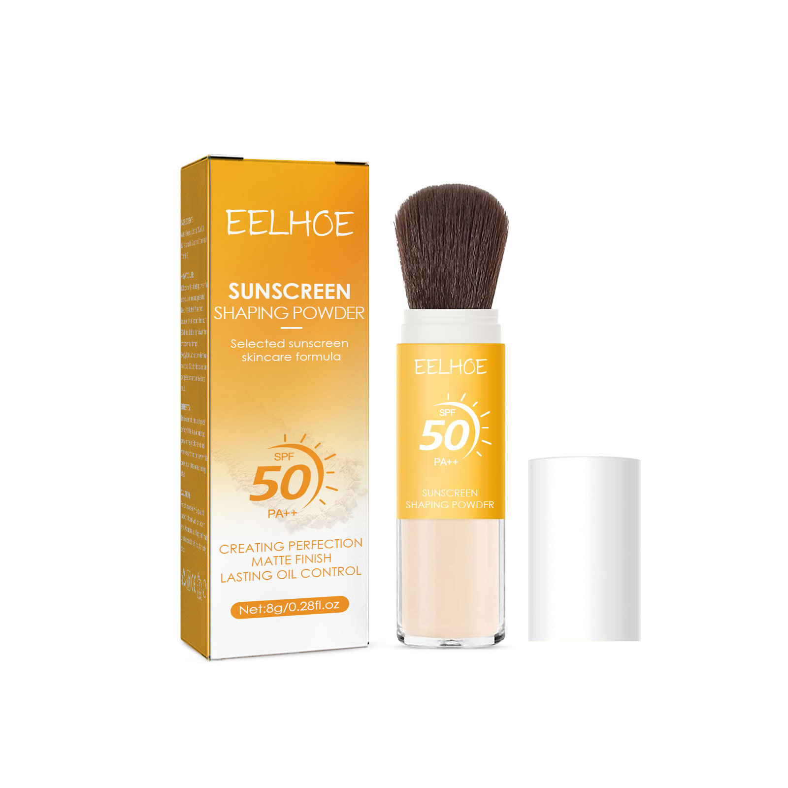 Eelhoe Sun Protection Finishing Powder Natural Lightweight Breathable Makeup Oil Control Long Lasting Smear-Proof Makeup Sun Protection Finishing Powder