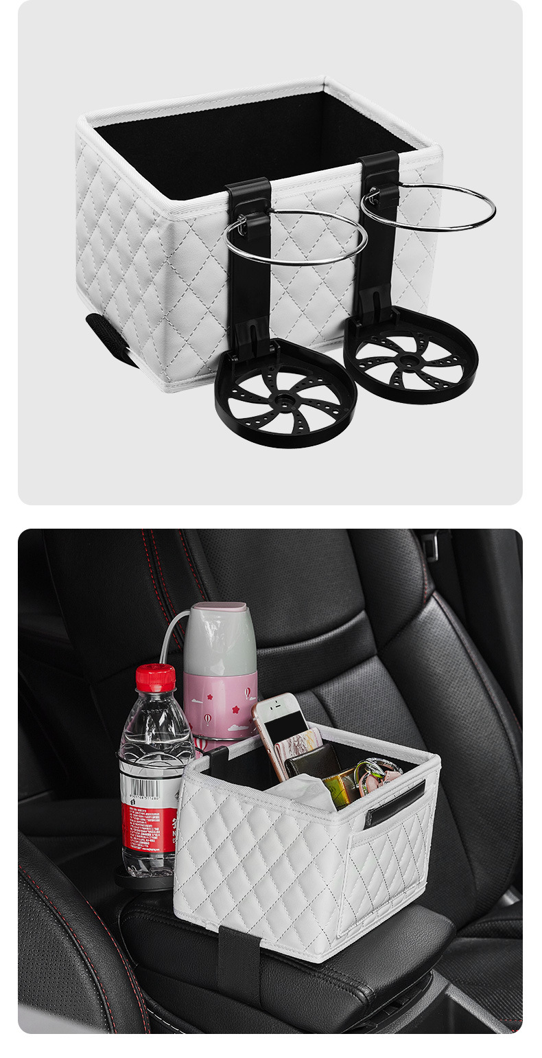 Car Multi-Functional Tissue Box Car Armrest Box Storage Box Cup Holder Car Central Control Foldable Storage Box