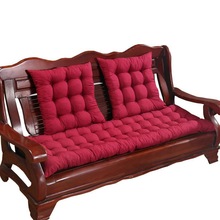 加厚防滑实木沙发垫四季通用长条垫子老式木质三人位红木海绵坐垫