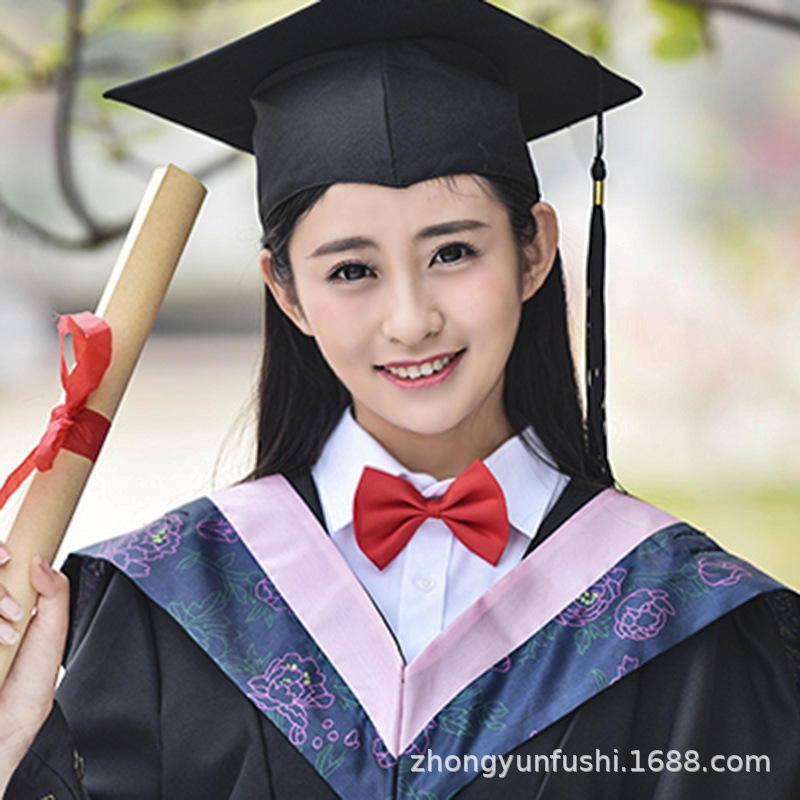 批发学士服毕业礼服学位大学生工科本科文科硕士博士学士帽导师袍