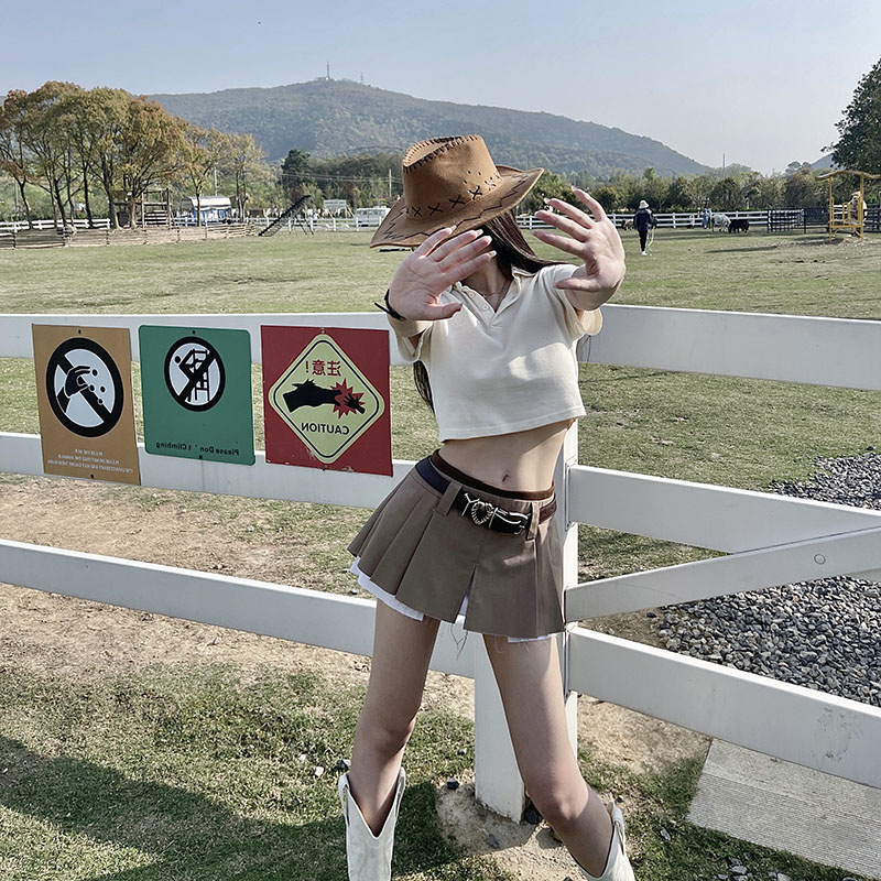 拼接韩版超短裙图片