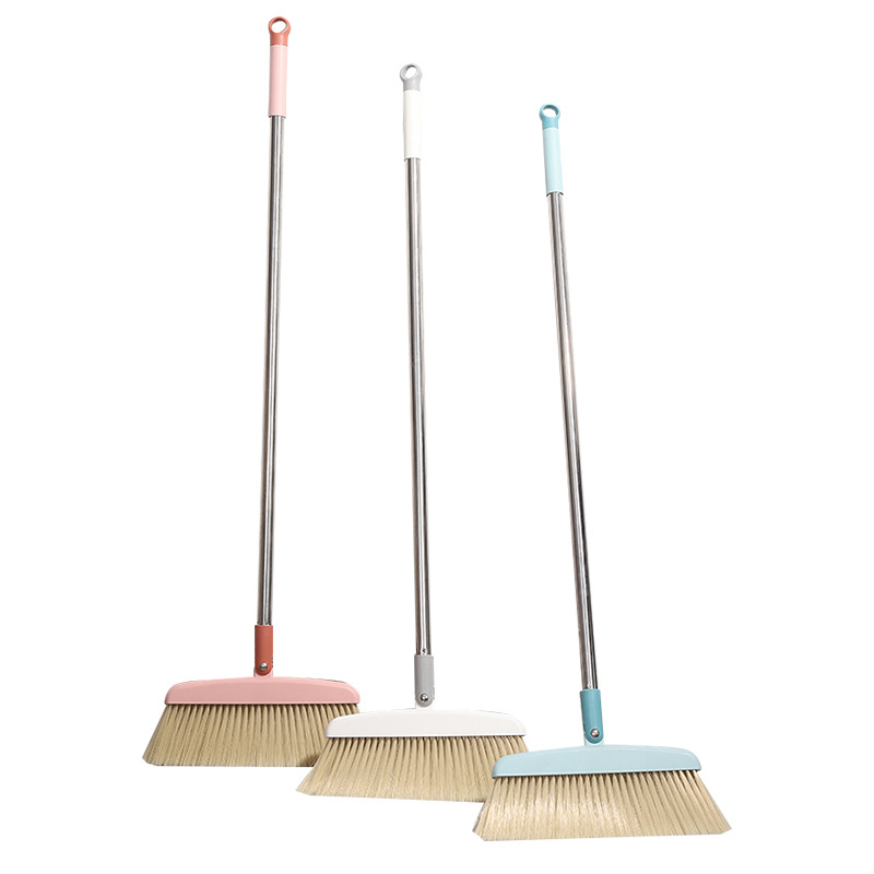 Household Single Long Handle Soft Hair Broom Wholesale Stainless Steel High-Grade Broom Durable Cleaning Broom 0678