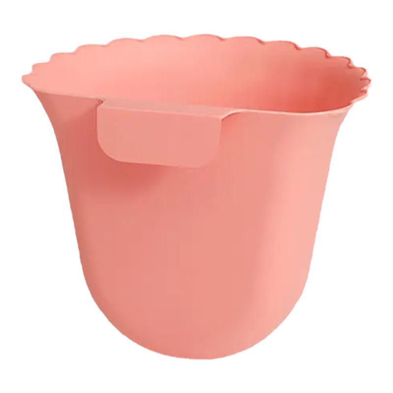 Kitchen Wall-Mounted Trash Can Flower Household Kitchen Waste Table Trash Can Plastic Bucket Cabinet Door Hanging Bucket