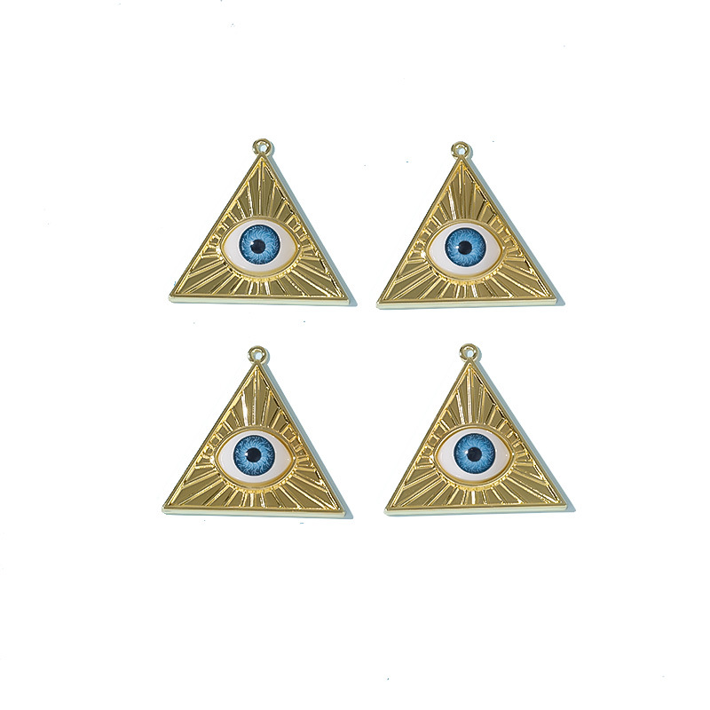 DZ Exclusive for Cross-Border Triangle Pyramid Devil's Eye Pendant Alloy Pendant DIY Ornament Accessories