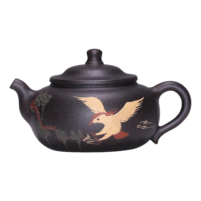 宜兴紫砂壶 原矿黑金刚紫砂喝茶礼品功夫茶具茶壶 泡茶壶代理代发