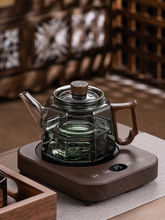 加厚木把玻璃泡茶壶耐高温电陶炉新款小型煮茶器养生壶煮茶炉套装