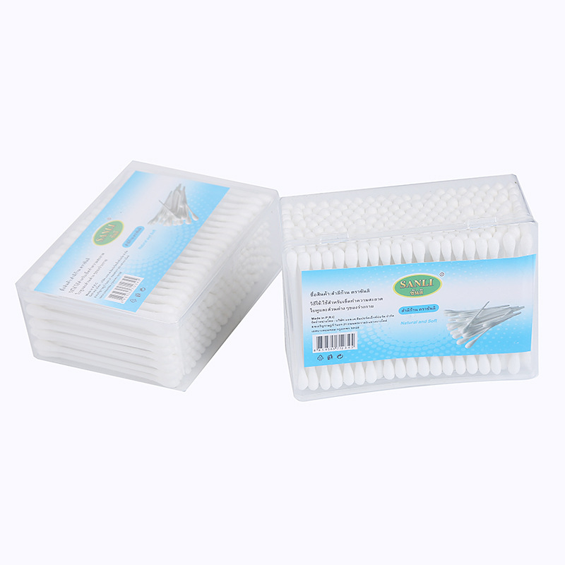 Double Pointed Toe Health Swab Ear Picking Ear-Picking Special Cosmetic Cotton Swab Disposable Box-Packed Household Cleaning Cotton Swab Stick