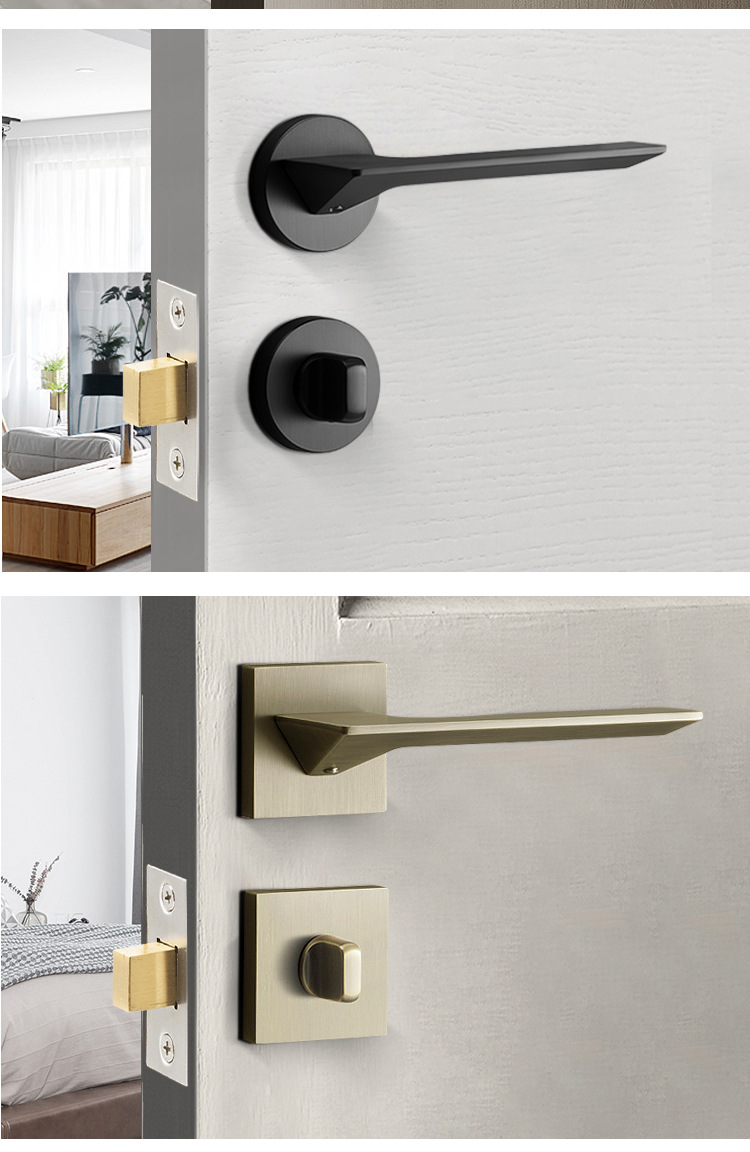 分体单面锌合金隐形门锁木门暗门室内房间卧室把手暗锁隐藏门锁具