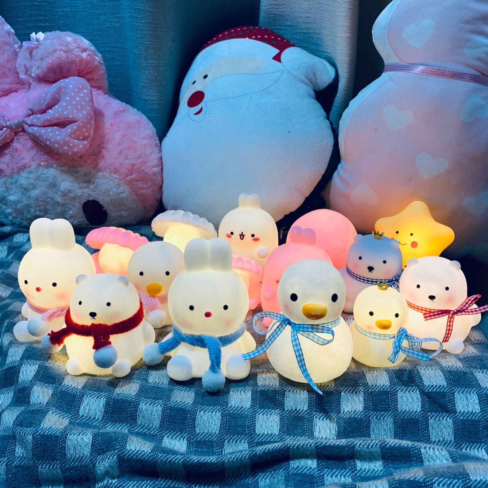 LED Light Vinyl Small Night Lamp Rabbit Cartoon Night Market Luminous Toys Stall Supply Child Kid Wholesale