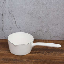 搪瓷奶锅 日式搪瓷锅 宝宝辅食锅 泡面锅 单人锅 单柄锅批发