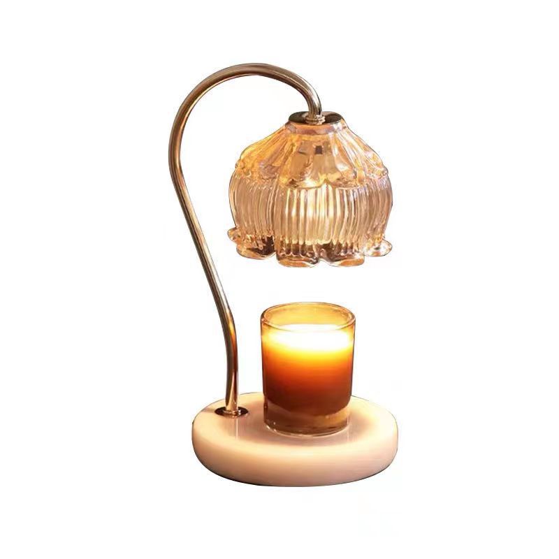 Marble Melting Candle Lamp Ins Incense Expanding Gift Table Lamp Smoke-Free Temperature Adjusting American Retro Night Light Aromatherapy Melting Wax Lamp