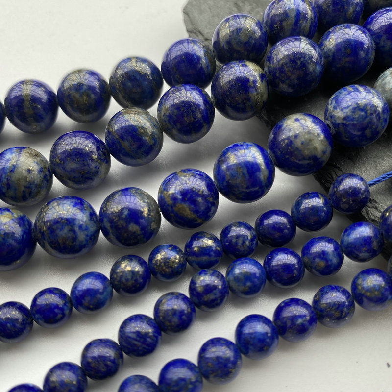 天然青金石圆珠阿富汗老矿青金珠子diy手链项链材料星月文玩配饰