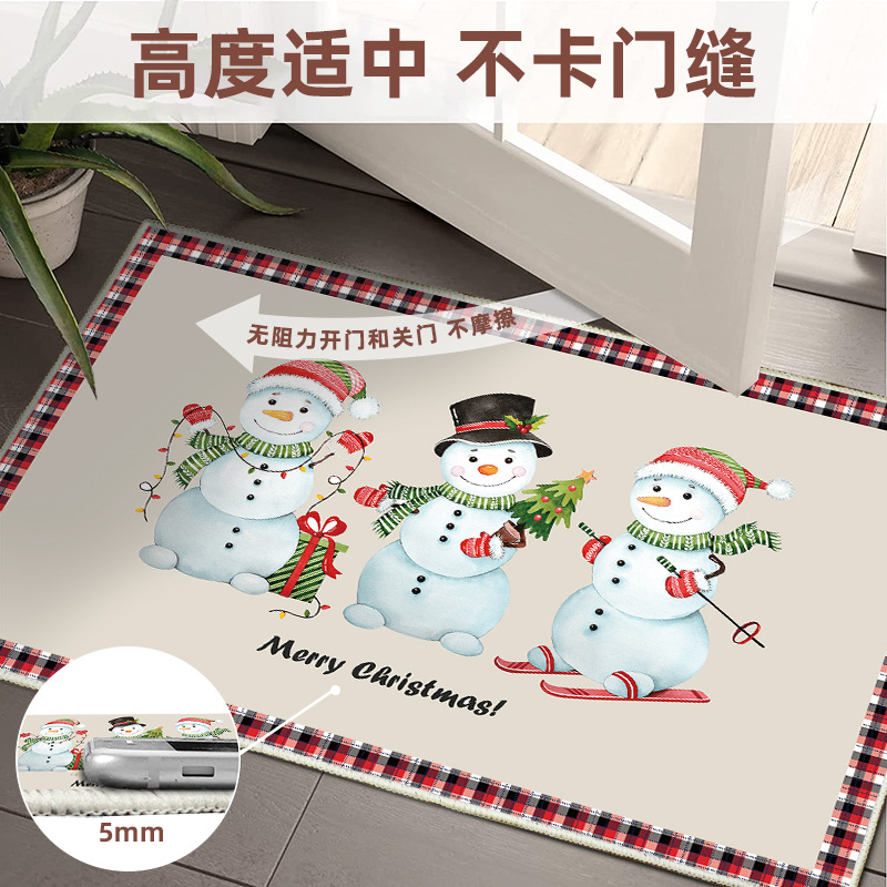 Loop Velvet Carpet Christmas Non-Slip Absorbent Floor Mat Door Mat Washable Carpet Home Door Thickened Foot Mat