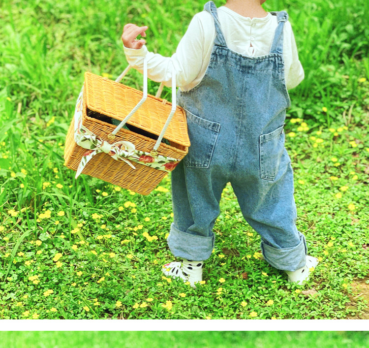 现货供应 藤编儿童菜篮子手工编织挎篮户外郊游野餐收纳 拍摄道具