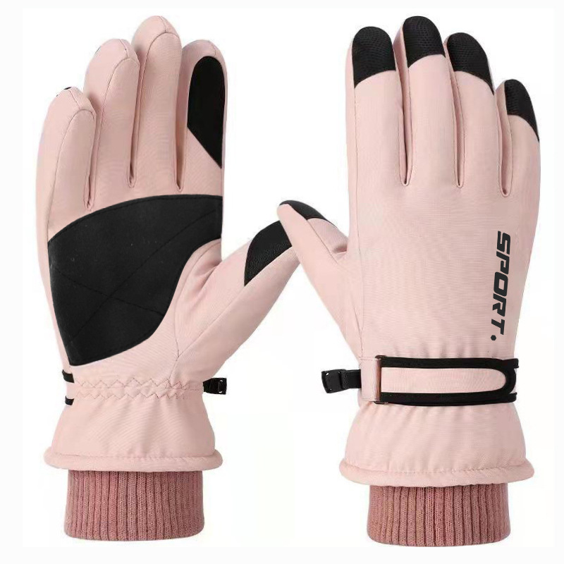 Outdoor Ski Gloves Warm Winter Men and Women Cycling Electric Car Non-Slip Velvet Thickening Waterproof Touch Screen Cold-Proof Gloves