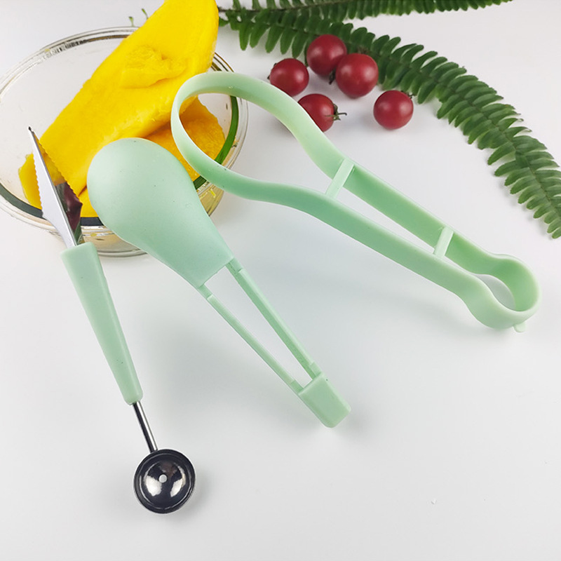 Four-in-One Fruit Ball Scoop Stainless Steel Multi-Functional Fruit Three-Piece Set Fruit Carving Knife Fruit Splitter