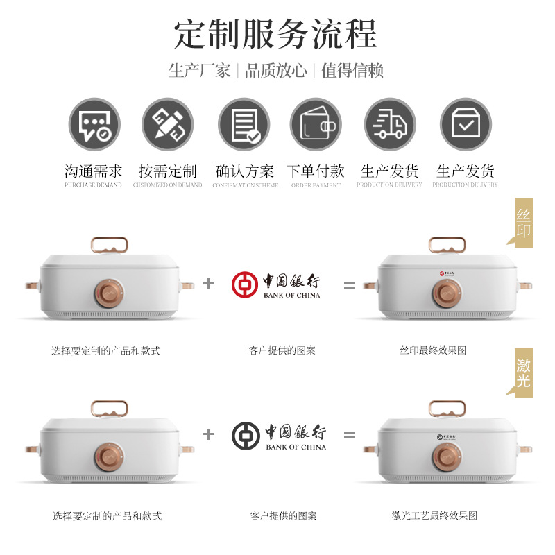 [Custom Logo] 5l Electric Chafing Dish Multi-Functional Household Kitchen Appliances Dormitory Large Capacity Electric Caldron Small Household Appliances