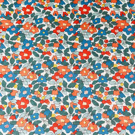 liberty碎花布料80支长纤棉布浆果红 衬衫娃衣婴童女服装发饰面料