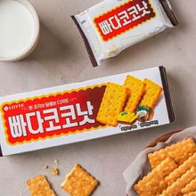 乐天椰奶饼干韩国进口奶香薄脆儿童下午茶便利店休闲零食100/300g