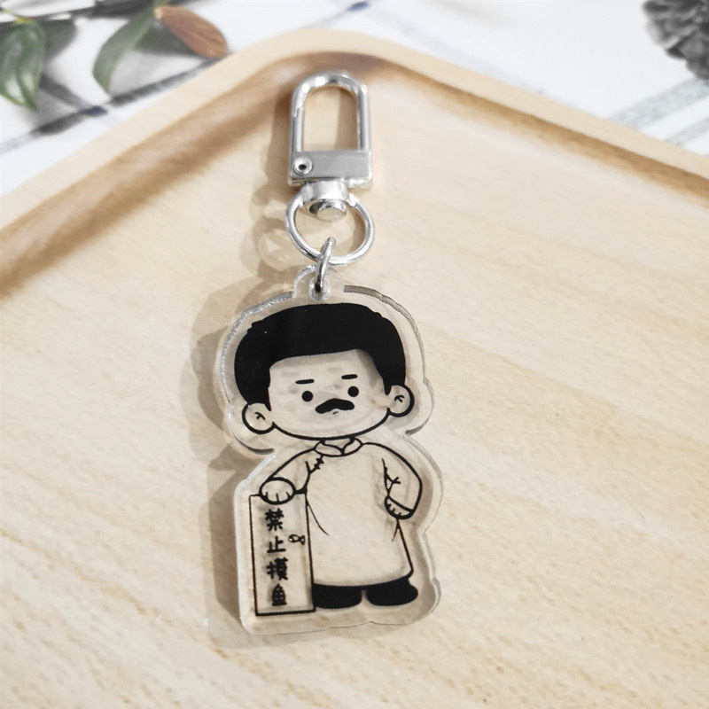 Awakening Era Spot Acrylic Keychain New Youth Inspirational Lu Xun Souvenir Cartoon Key Pendants Doll