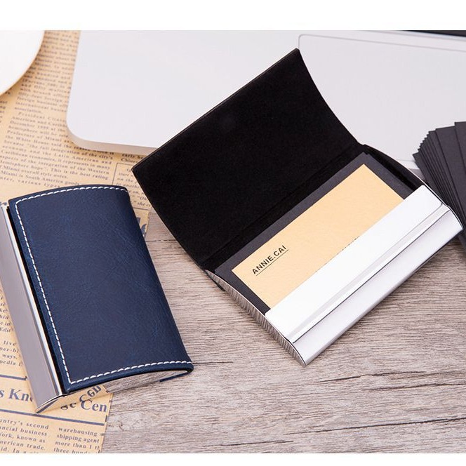 wholesale new stainless steel business card case flip portable exhibition creative gift business men and women logo