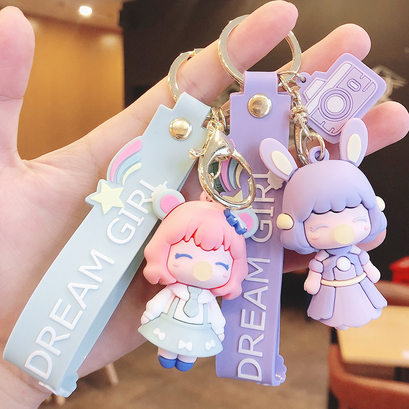 cute girl keychain cars and bags doll pendant cartoon unicorn small gift hanging stall crane machine