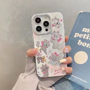 日韩卡通玛丽猫适用苹果iphone15/14手机壳15pro超火女新款12可爱