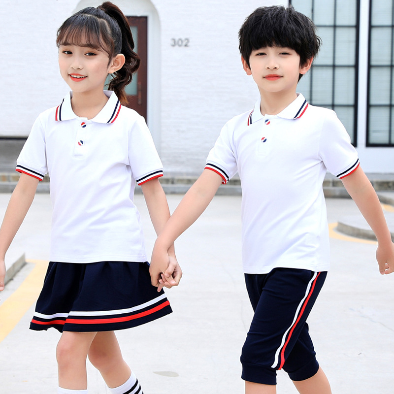 幼儿园园服短袖t恤男女童夏装小学生校服夏季夏天班服英伦风纯棉