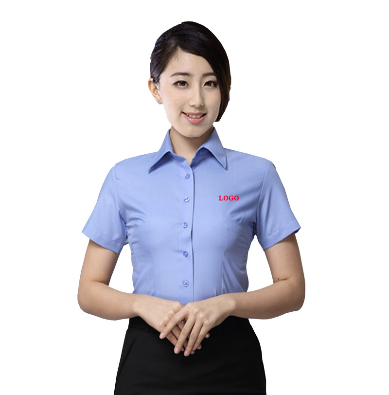 Summer Short-Sleeved Work Clothes Shirt Workshop Factory Blue Men and Women Same Style Factory Clothing Work Wear in Stock Wholesale Customization