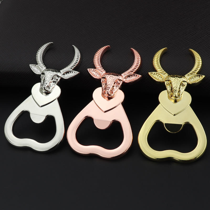 新款牛头开瓶器冰箱贴锌合金开瓶器礼品定制多功能啤酒开瓶起子