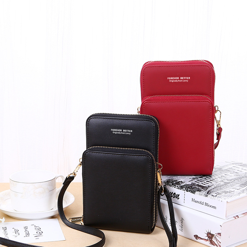 Trendy Women‘s Bags Bag Korean Fashion Large Capacity Crossbody Bag Solid Color Multifunctional Mobile Phone Bag Female Crossbody Wallet