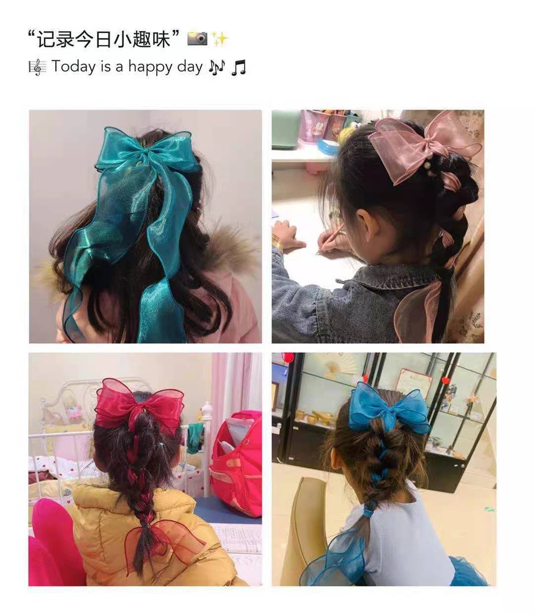 Braided Hair Girls Hair Accessories Bow Hair Clip Headdress Child Clip Female Korean Ponytail Ribbon Temperament Girl Hair