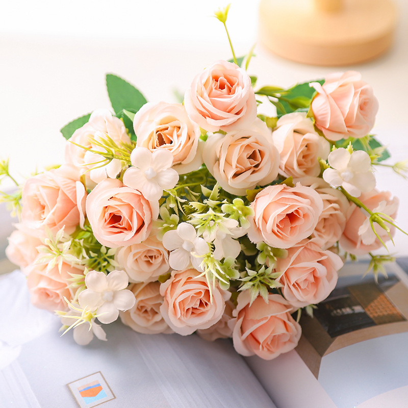 Simulation 10 Roses Korean-Style Bouquet Fragrant Concubine Rose Artificial Flower Home Wedding Rose Bouquet Decorative Flower