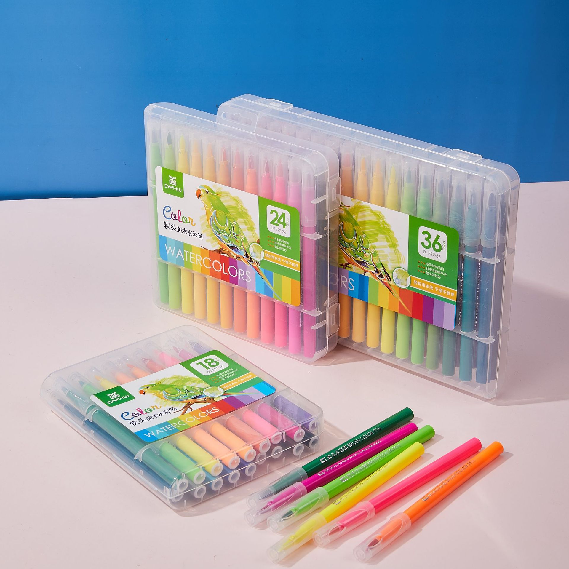 软头绘画美术儿童图画水彩笔文具涂鸦创作涂画颜色笔