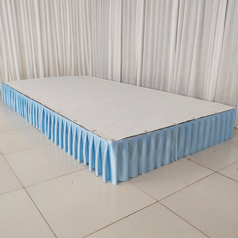 婚庆道具t台围边桌布纱幔用品 彩色皱褶围幔婚礼舞台裙边t台围裙