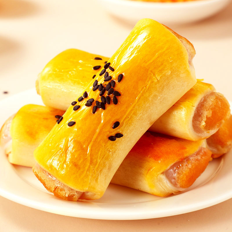 蛋黄酥蛋黄卷整箱500g休闲零食传统糕点红豆肉松咸雪媚娘蛋黄批发